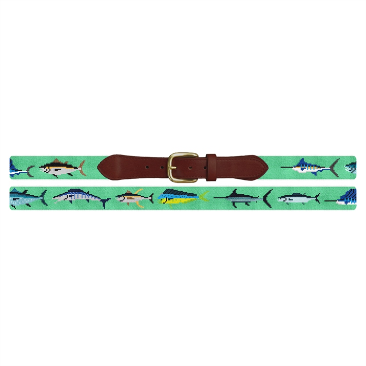 Tropical Gamefish Needlepoint Belt