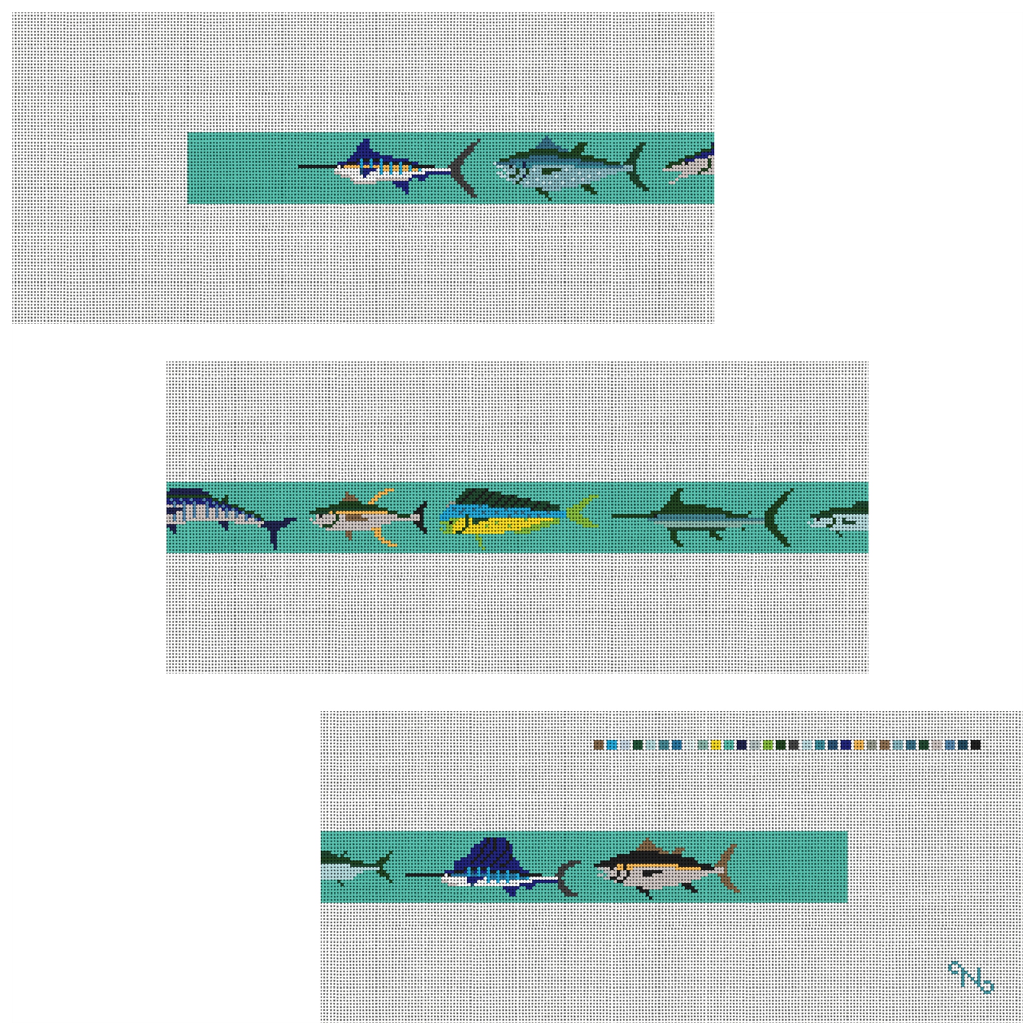 Tropical Gamefish Needlepoint Belt Kit
