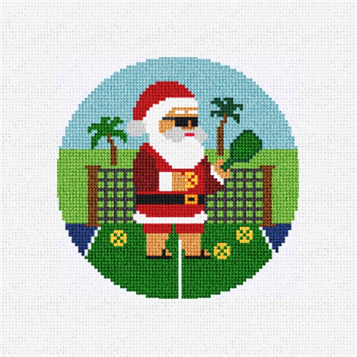 Tropical Pickleball Needlepoint Ornament Kit