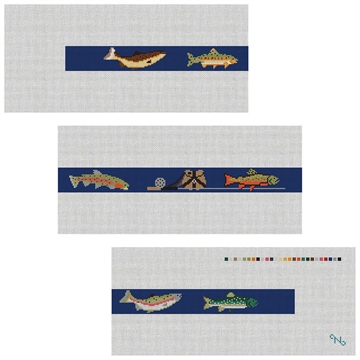 Trout Fishing Needlepoint Belt Kit