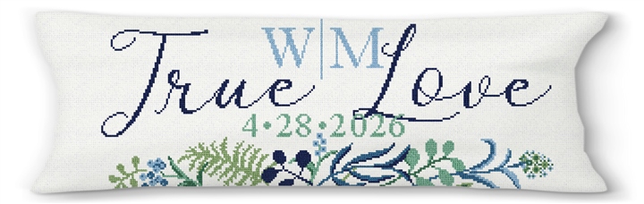 True Love Wedding Needlepoint Pillow 