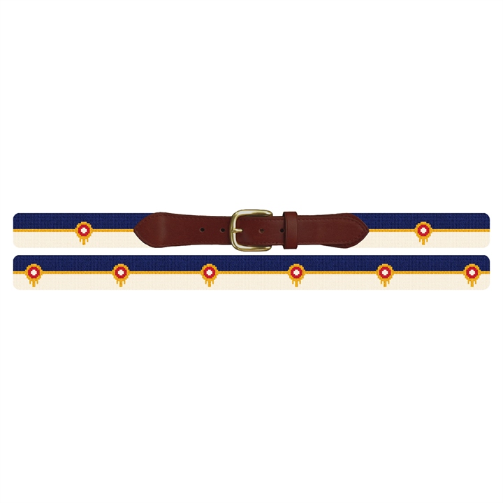 Tulsa Oklahoma Flag Needlepoint Belt