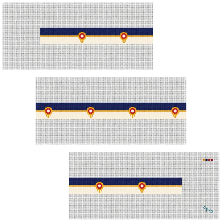 Tulsa Oklahoma Flag Needlepoint Belt Kit Stitched Preview