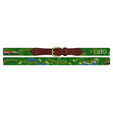 Tuxedo Club Golf Course Needlepoint Belt