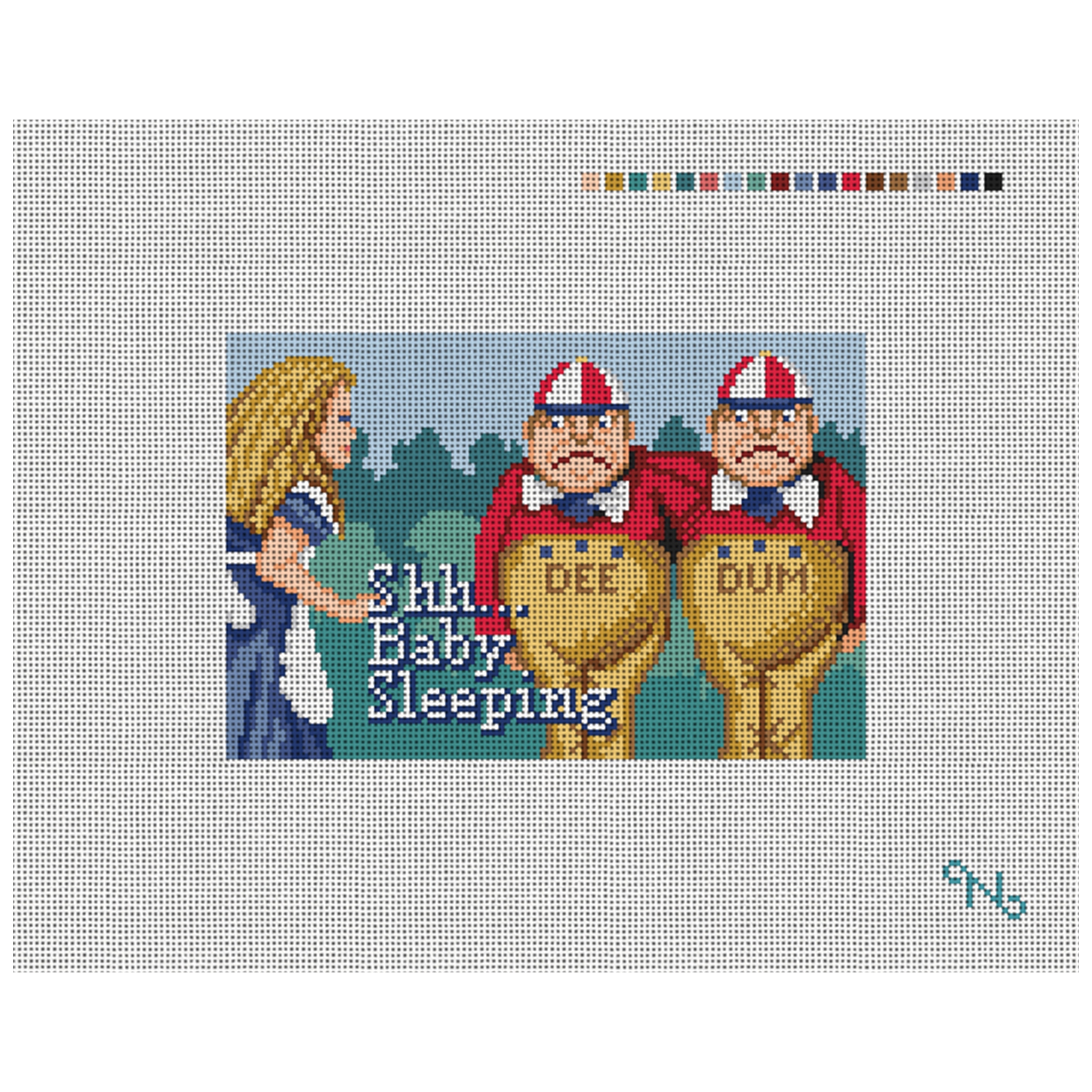 Tweedledum and Dee Needlepoint Door Hanger Kit