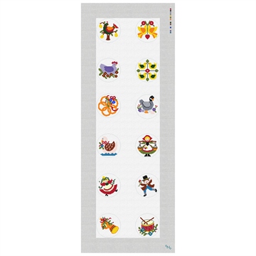 Twelve Days of Christmas Needlepoint Canvas Set Stitched Preview