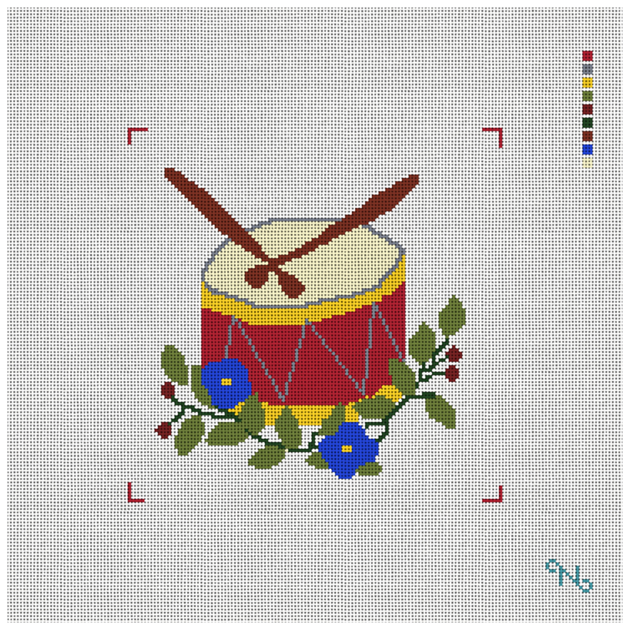 Twelve Drummers Drumming Needlepoint Kit