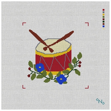 Twelve Drummers Drumming Needlepoint Kit