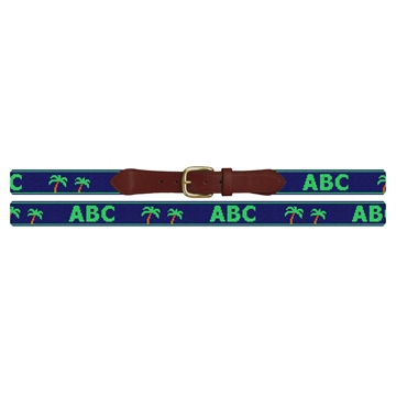 Twin Palms Needlepoint Belt