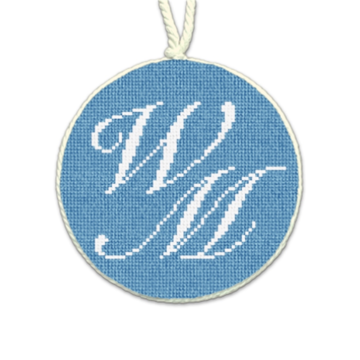 Two Initials Needlepoint Ornament 