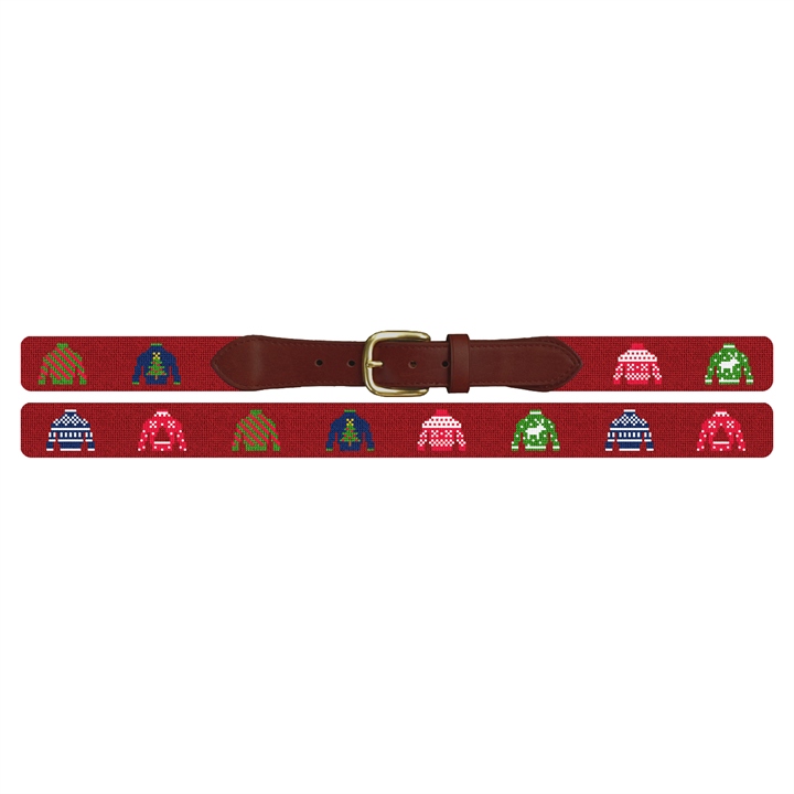 Ugly Sweater Needlepoint Belt