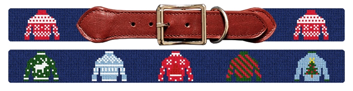 Ugly Sweater Needlepoint Dog Collar