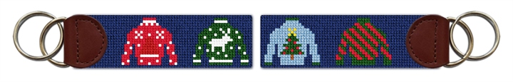Ugly Sweater Needlepoint Key Fob 