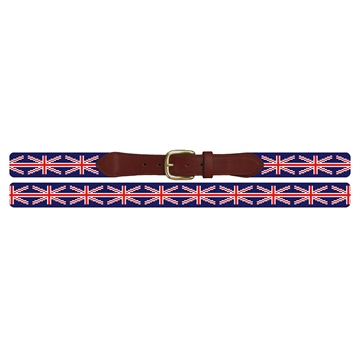 Union Jack Flag Needlepoint Belt 