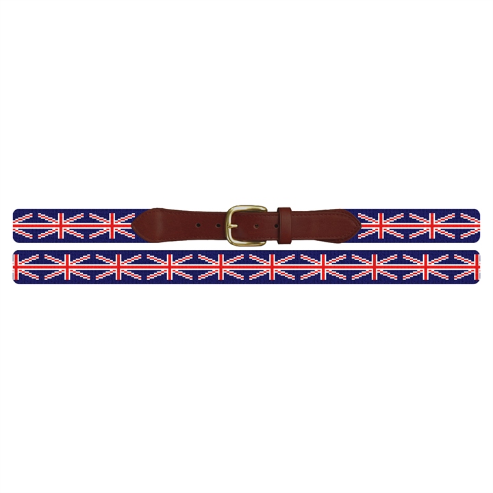 Union Jack Flag Needlepoint Belt 