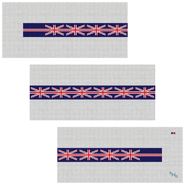Union Jack Flag Needlepoint Belt Kit Stitched Preview