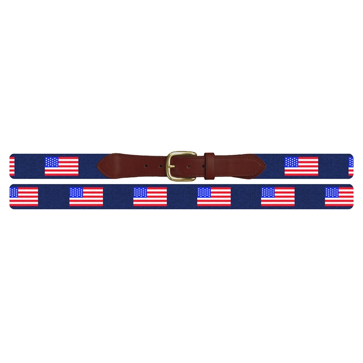 United States Flag Needlepoint Belt