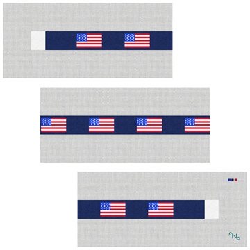 United States Flag Needlepoint Belt Kit Stitched Preview