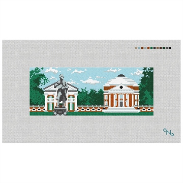 University of Virginia Needlepoint Wallet Kit Stitched Preview