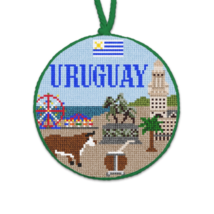 Uruguay Needlepoint Ornament