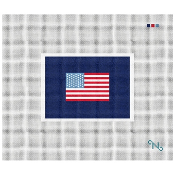 US Flag Needlepoint Card Wallet Kit Stitched Preview