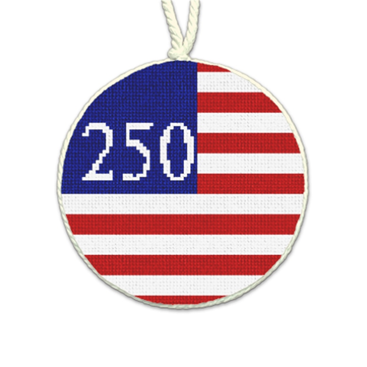 USA 250 Years Freedom Needlepoint Ornament