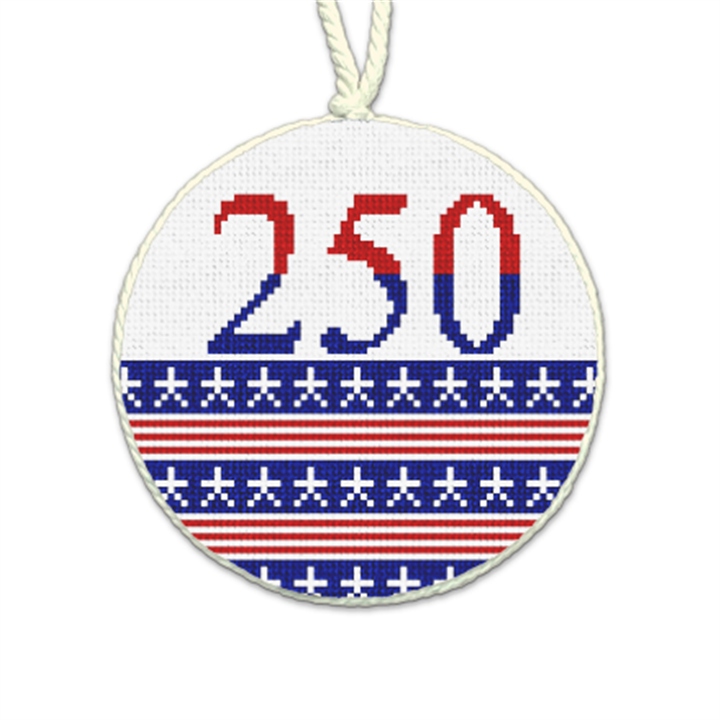 USA 250 Years Jubilee Needlepoint Ornament 