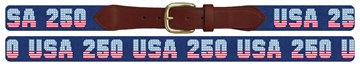 USA 250 Years Spirit Needlepoint Belt