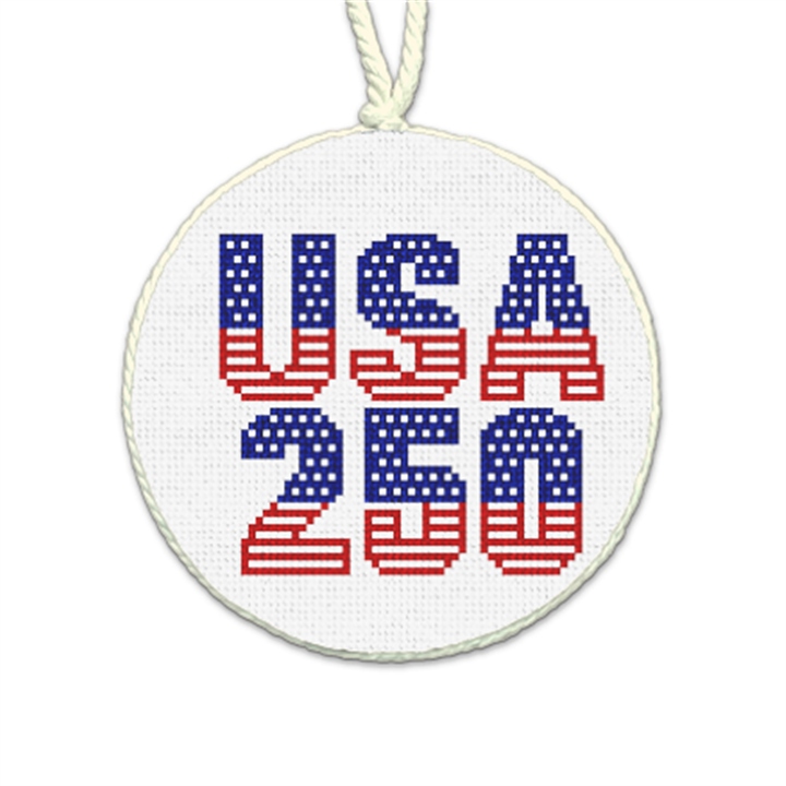 USA 250 Years Spirit Needlepoint Ornament 