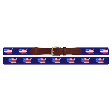 USA Flag Needlepoint Belt