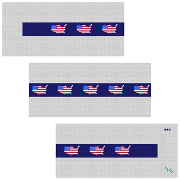USA Flag Needlepoint Belt Kit Stitched Preview