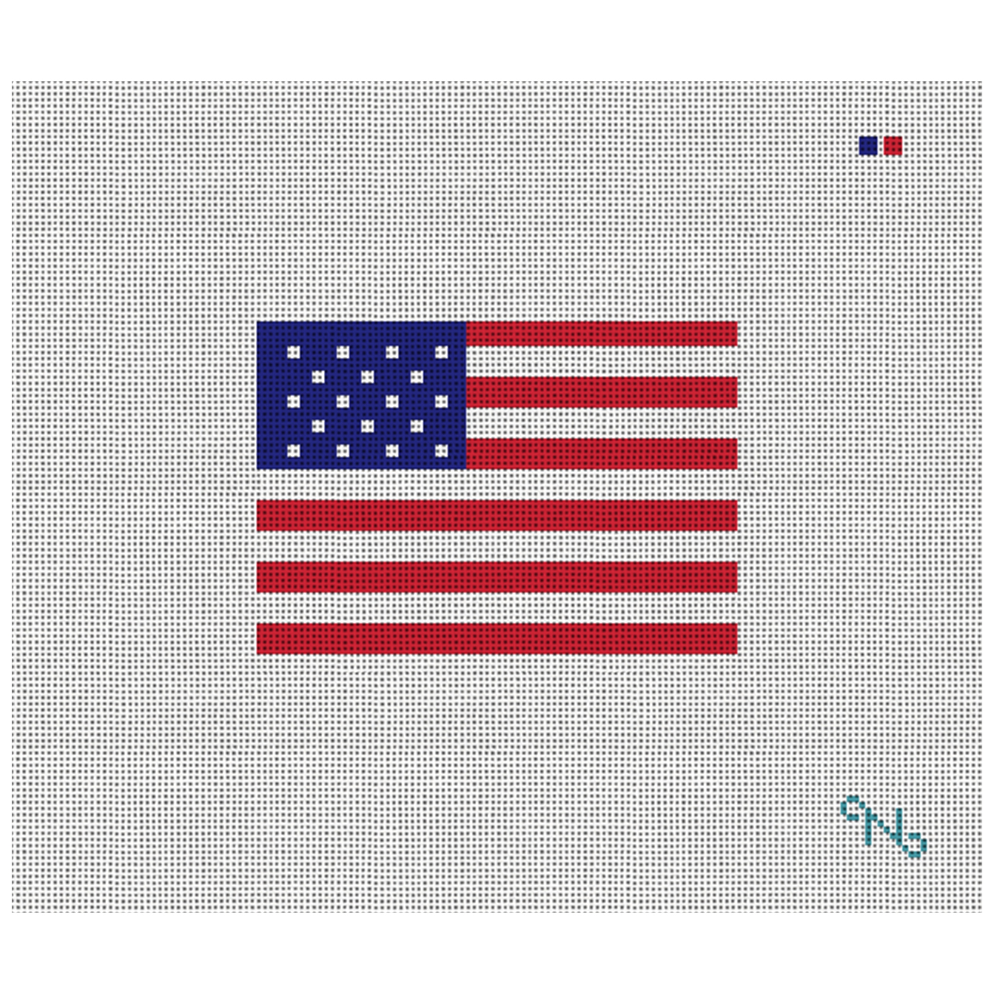USA Flag Needlepoint Card Wallet Kit