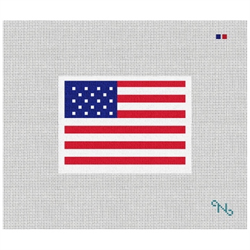 USA Flag Needlepoint Card Wallet Kit Stitched Preview