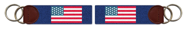 USA Flag Needlepoint Key Fob
