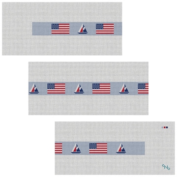 USA Flag Sailing Needlepoint Belt Kit