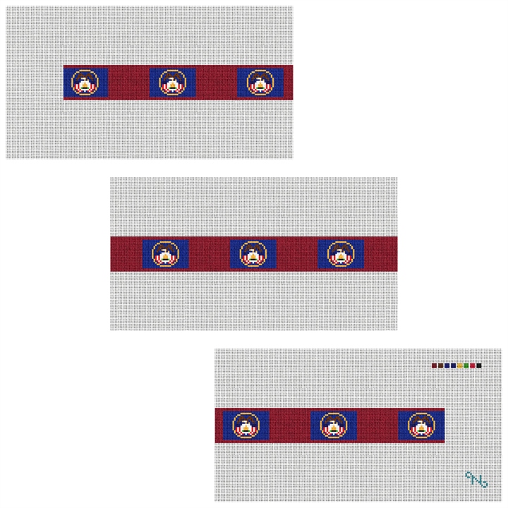 Utah Flag Needlepoint Belt Kit Stitched Preview
