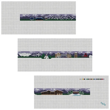 Vail Colorado Skiing Needlepoint Belt Kit