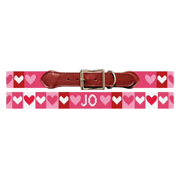 Valentine Needlepoint Dog Collar