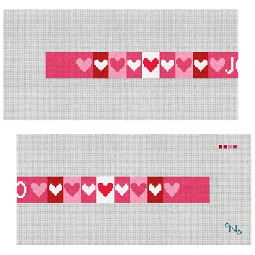 Valentine Needlepoint Dog Collar Kit Stitched Preview