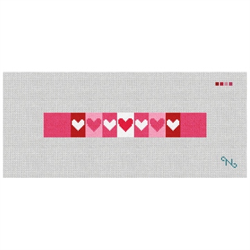 Valentine Needlepoint Key Fob Kit Stitched Preview