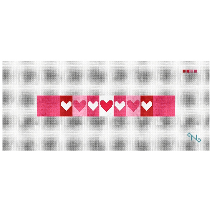 Valentine Needlepoint Key Fob Kit Stitched Preview