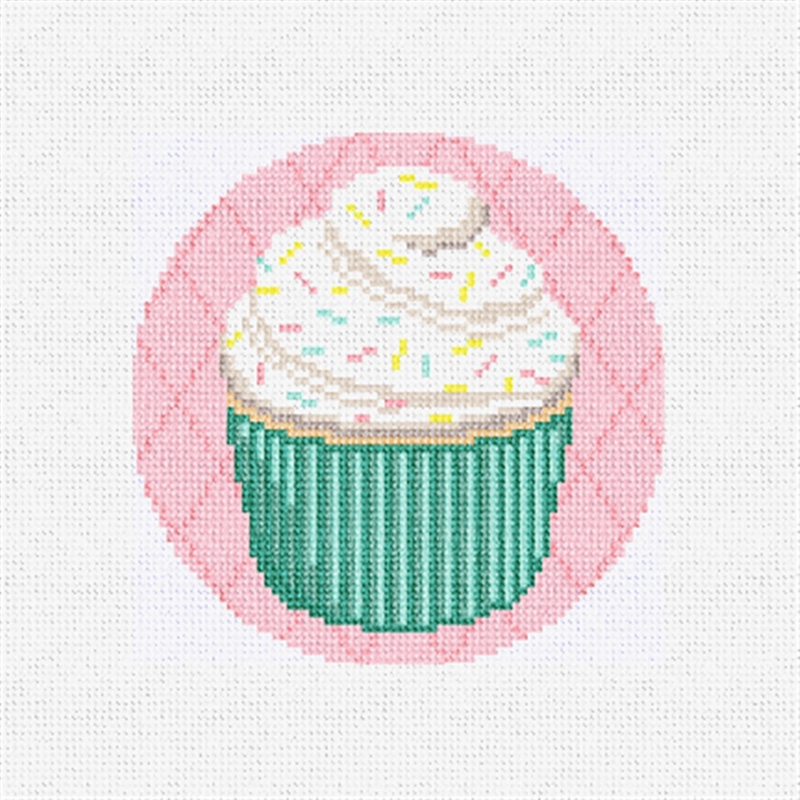 Vanilla Cupcake Needlepoint Coaster Ornament Kit