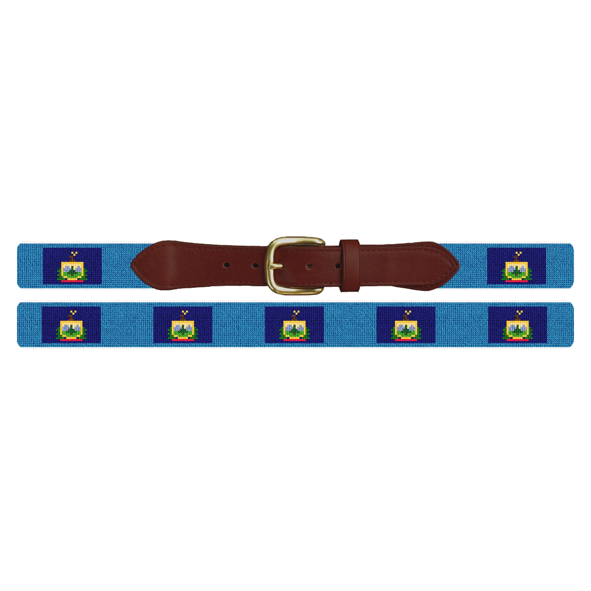 Vermont Flag Needlepoint Belt