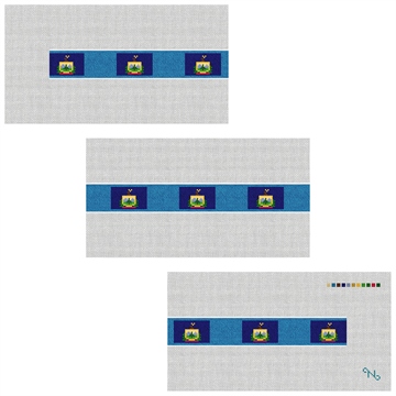 Vermont Flag Needlepoint Belt Kit Stitched Preview