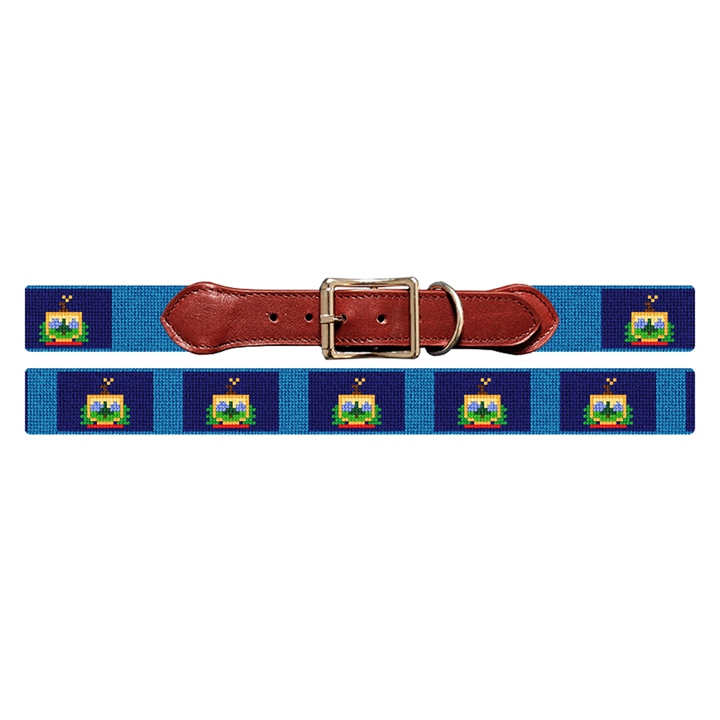 Vermont Flag Needlepoint Dog Collar