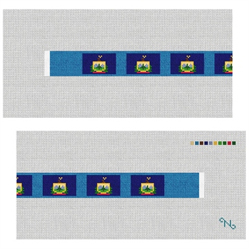 Vermont Flag Needlepoint Dog Collar Kit Stitched Preview