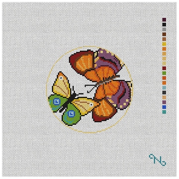 Vibrant Butterflies Needlepoint Ornament Kit