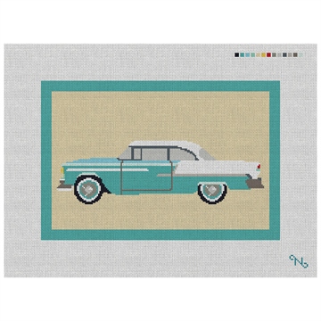 Vintage Car Retro Needlepoint Pillow Kit