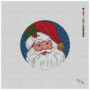 Vintage Santa Needlepoint Ornament Kit
