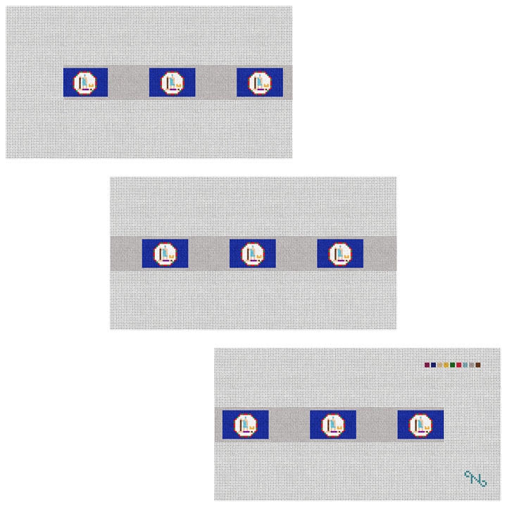 Virginia Flag Needlepoint Belt Kit Stitched Preview